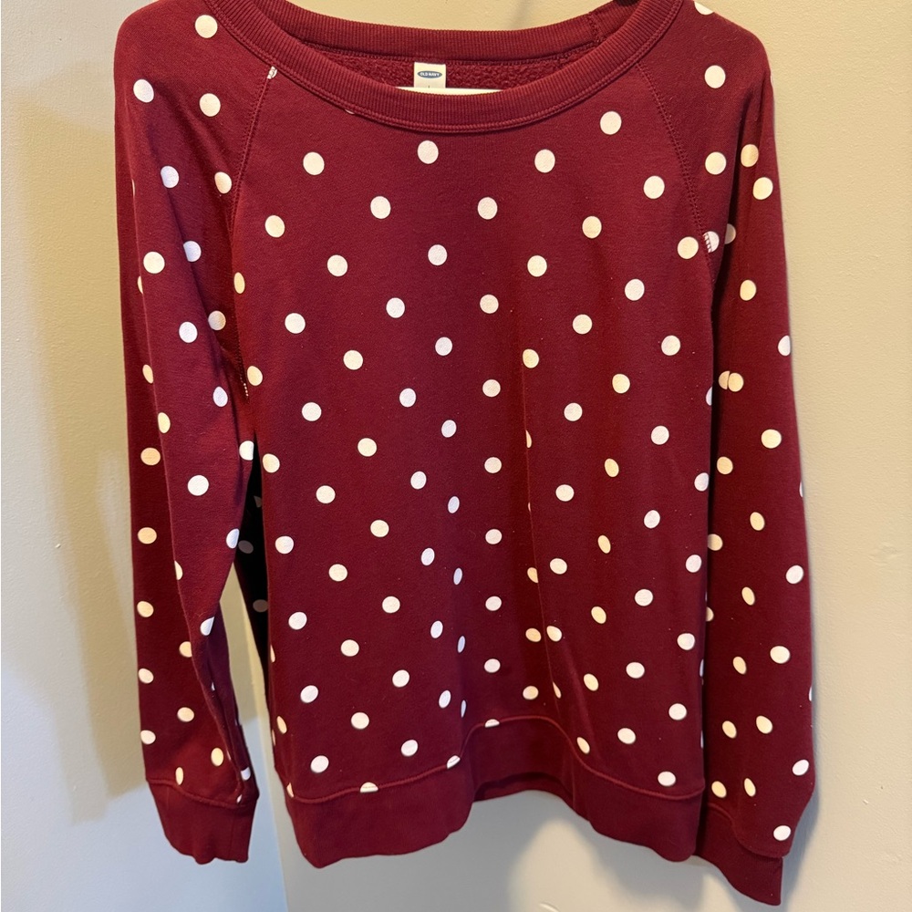 Polka Dot Maroon Women's Sweater